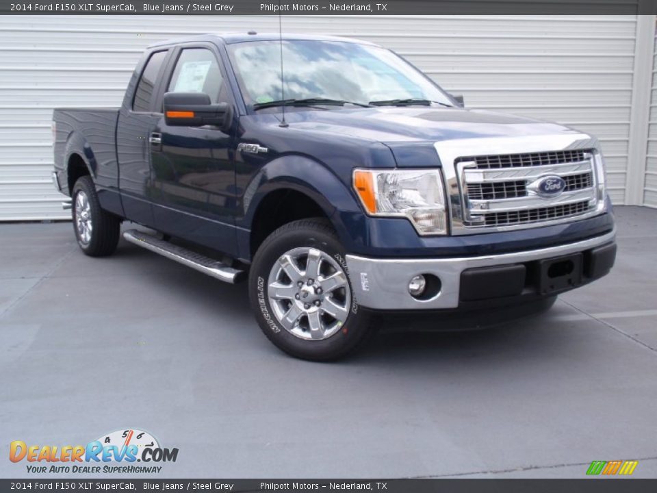 2014 Ford F150 XLT SuperCab Blue Jeans / Steel Grey Photo #1