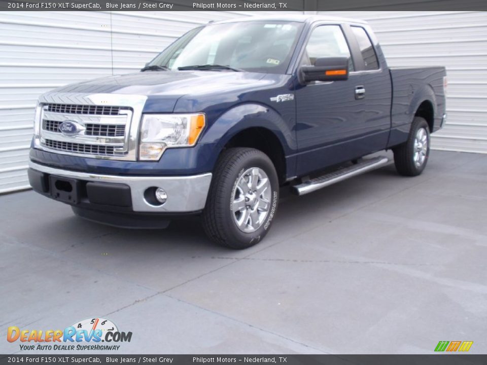 2014 Ford F150 XLT SuperCab Blue Jeans / Steel Grey Photo #7