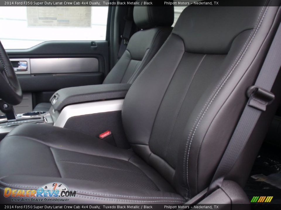 2014 Ford F350 Super Duty Lariat Crew Cab 4x4 Dually Tuxedo Black Metallic / Black Photo #29