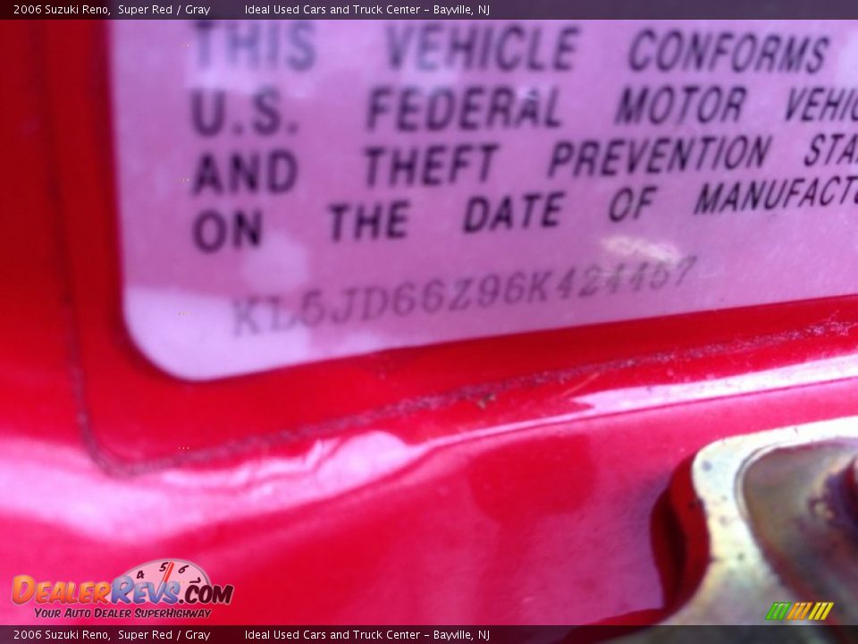 2006 Suzuki Reno Super Red / Gray Photo #28