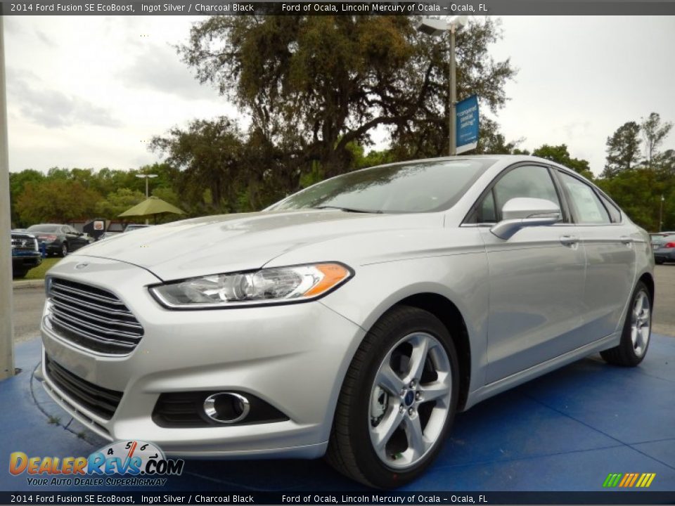 2014 Ford Fusion SE EcoBoost Ingot Silver / Charcoal Black Photo #1