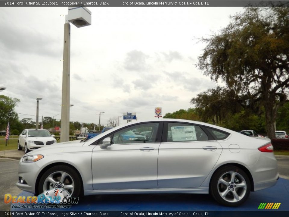 2014 Ford Fusion SE EcoBoost Ingot Silver / Charcoal Black Photo #2