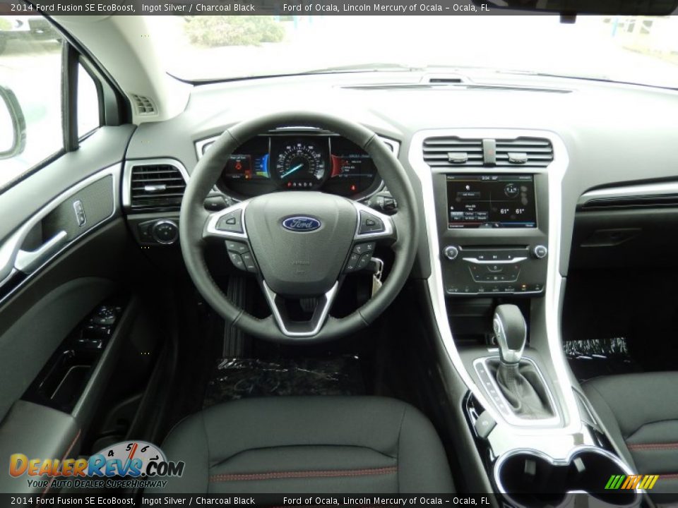 2014 Ford Fusion SE EcoBoost Ingot Silver / Charcoal Black Photo #8