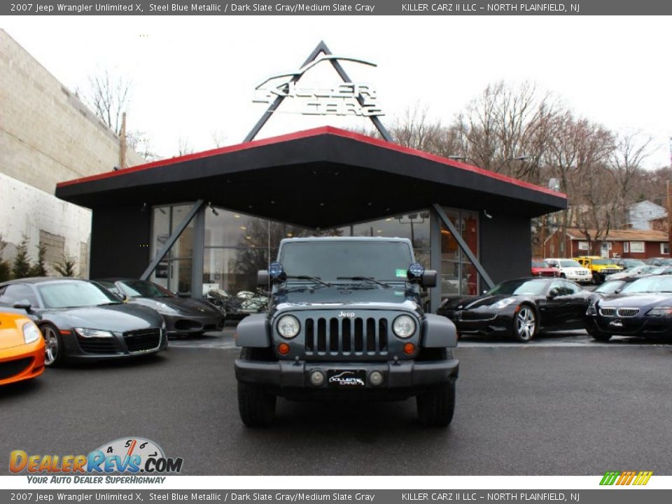 2007 Jeep Wrangler Unlimited X Steel Blue Metallic / Dark Slate Gray/Medium Slate Gray Photo #2