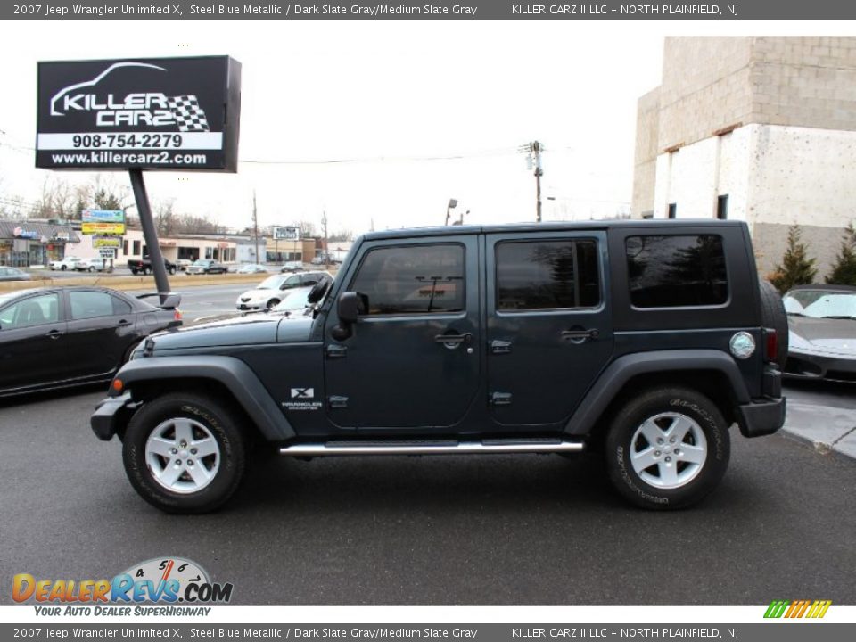 2007 Jeep Wrangler Unlimited X Steel Blue Metallic / Dark Slate Gray/Medium Slate Gray Photo #4