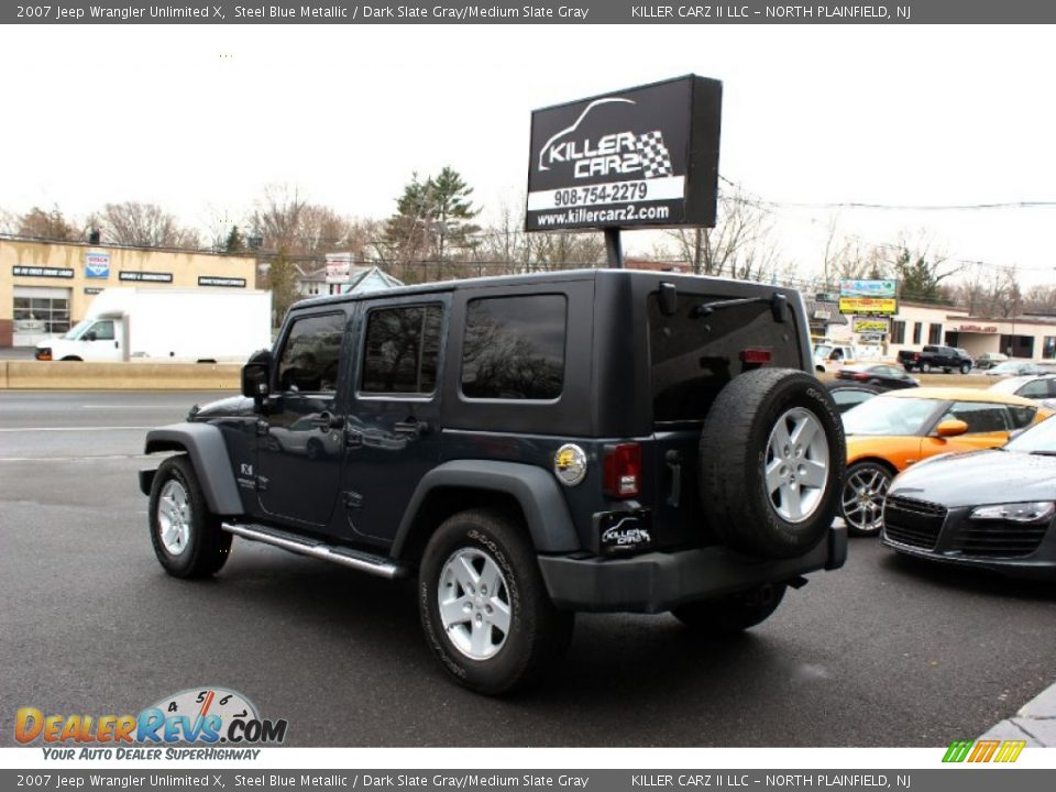 2007 Jeep Wrangler Unlimited X Steel Blue Metallic / Dark Slate Gray/Medium Slate Gray Photo #5