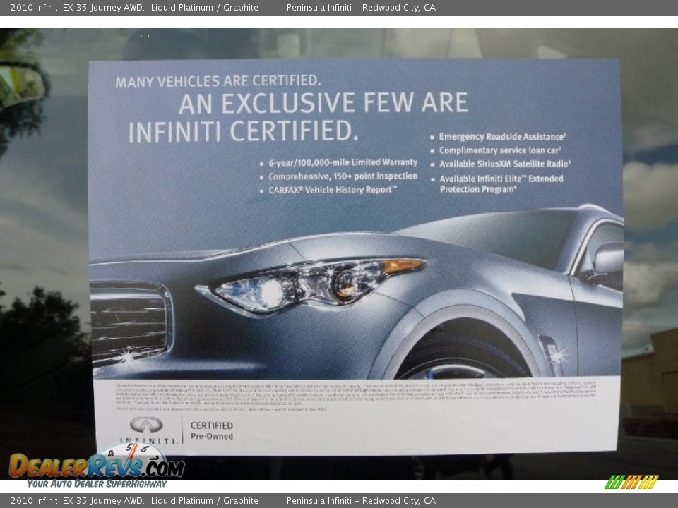 2010 Infiniti EX 35 Journey AWD Liquid Platinum / Graphite Photo #6
