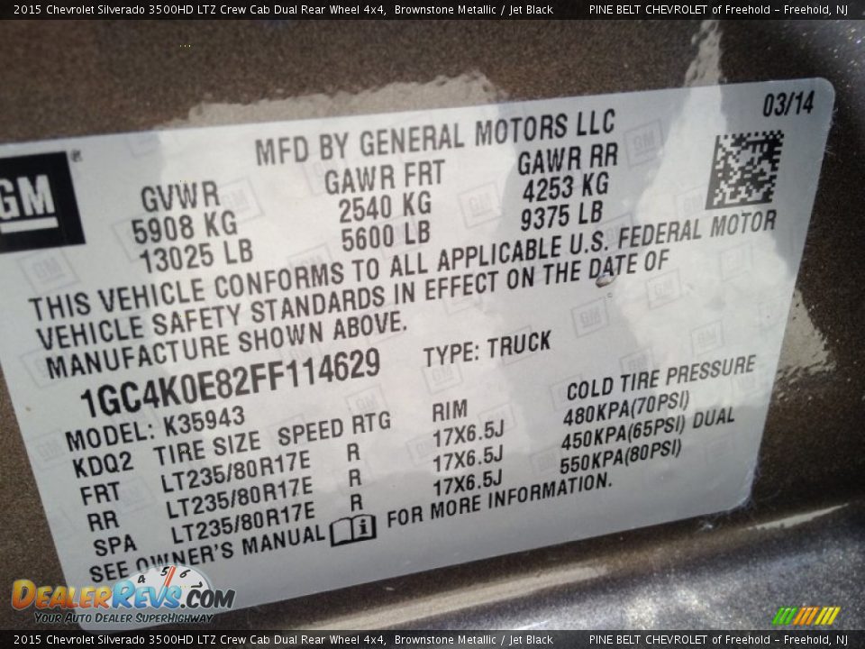 2015 Chevrolet Silverado 3500HD LTZ Crew Cab Dual Rear Wheel 4x4 Brownstone Metallic / Jet Black Photo #9