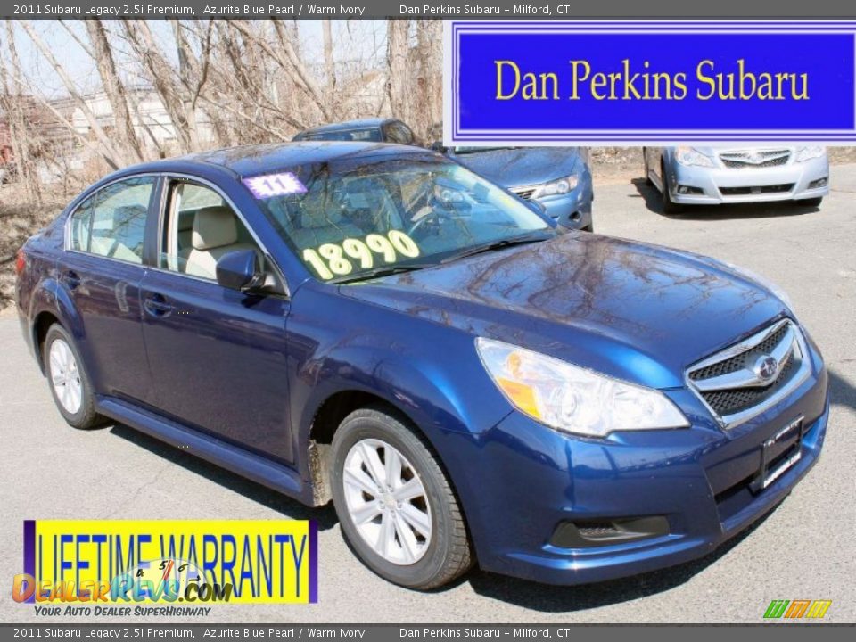 2011 Subaru Legacy 2.5i Premium Azurite Blue Pearl / Warm Ivory Photo #1
