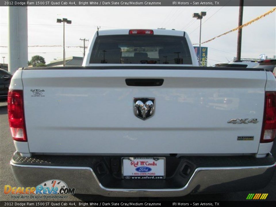 2012 Dodge Ram 1500 ST Quad Cab 4x4 Bright White / Dark Slate Gray/Medium Graystone Photo #5