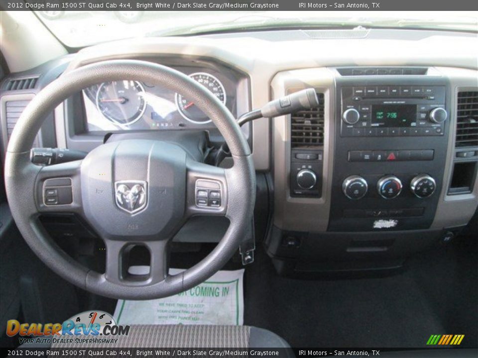 2012 Dodge Ram 1500 ST Quad Cab 4x4 Bright White / Dark Slate Gray/Medium Graystone Photo #12