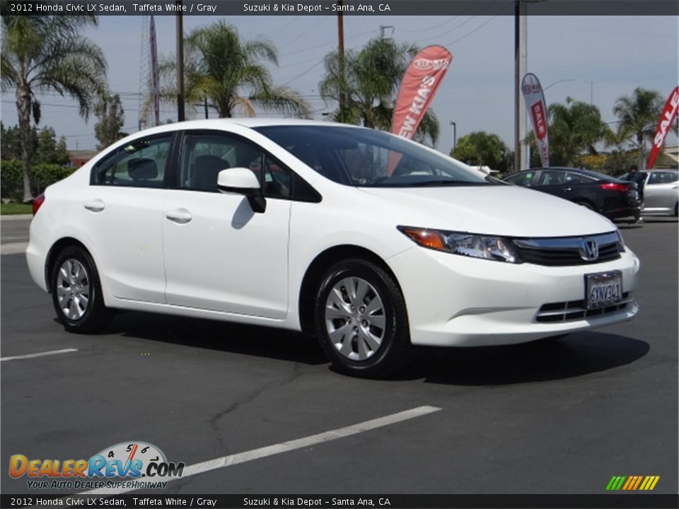 2012 Honda Civic LX Sedan Taffeta White / Gray Photo #1