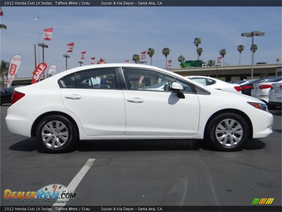 2012 Honda Civic LX Sedan Taffeta White / Gray Photo #2