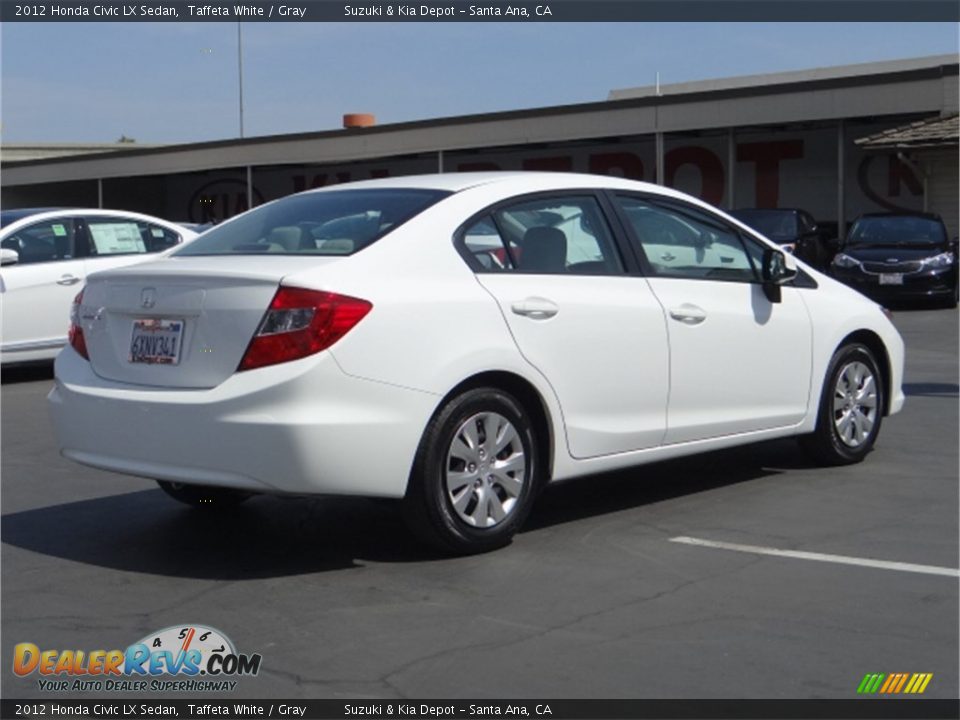 2012 Honda Civic LX Sedan Taffeta White / Gray Photo #3