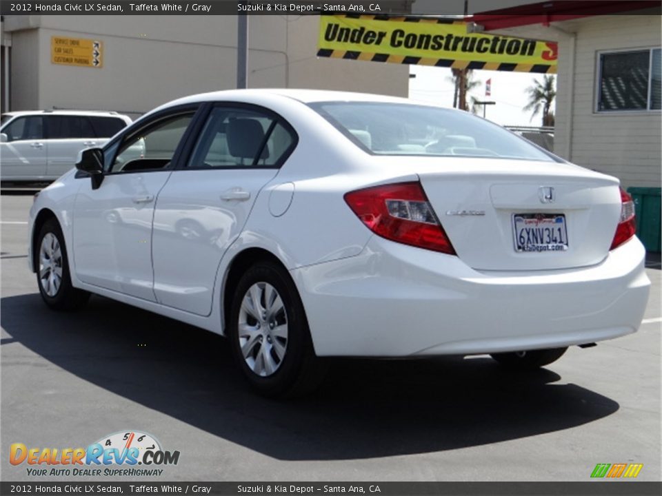 2012 Honda Civic LX Sedan Taffeta White / Gray Photo #4