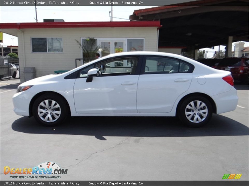 2012 Honda Civic LX Sedan Taffeta White / Gray Photo #5
