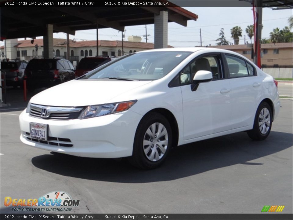 2012 Honda Civic LX Sedan Taffeta White / Gray Photo #6