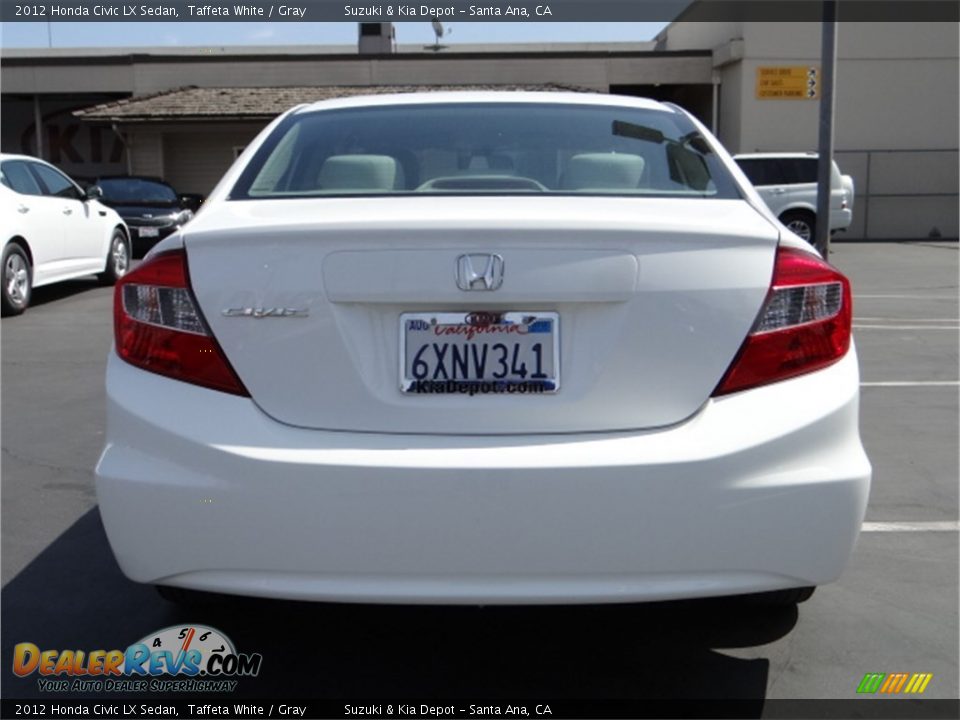 2012 Honda Civic LX Sedan Taffeta White / Gray Photo #8