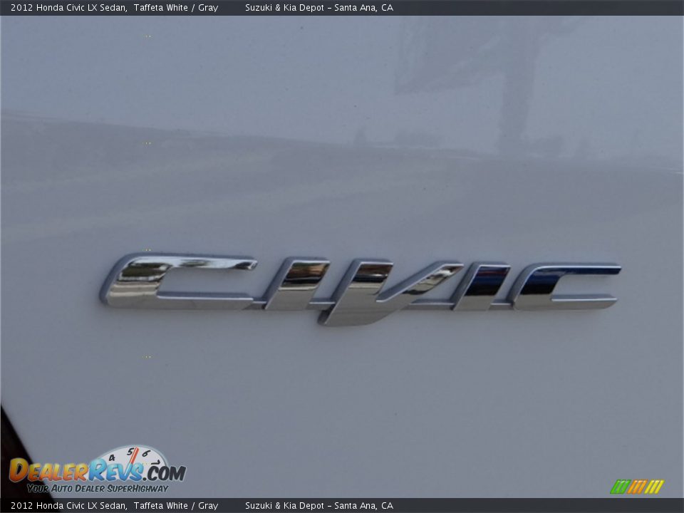 2012 Honda Civic LX Sedan Taffeta White / Gray Photo #10