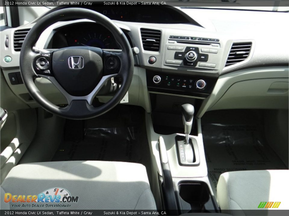 2012 Honda Civic LX Sedan Taffeta White / Gray Photo #12