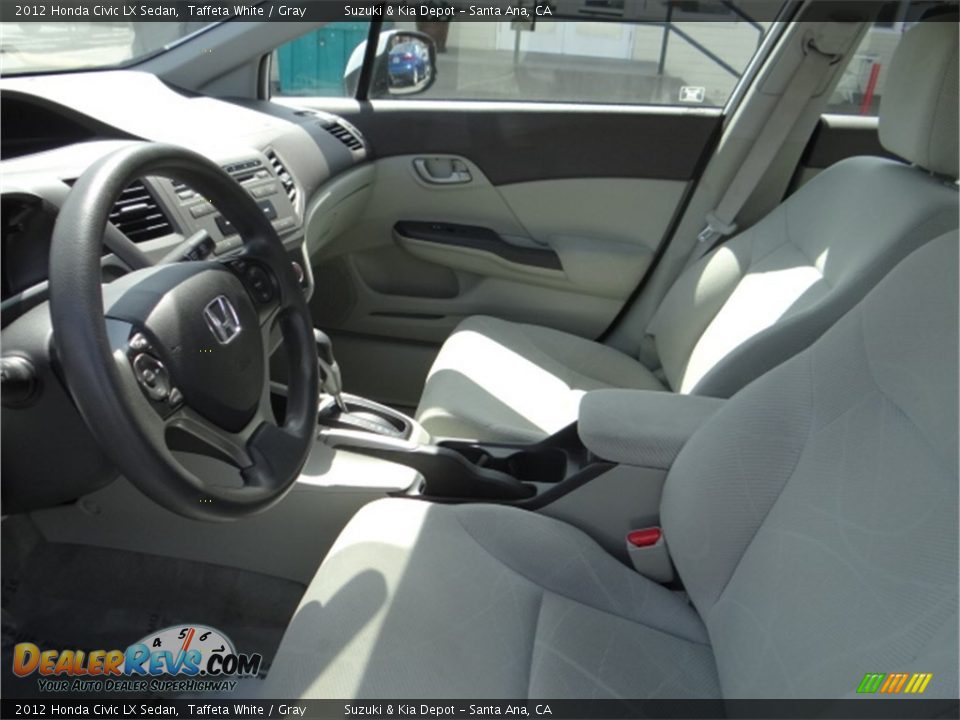 2012 Honda Civic LX Sedan Taffeta White / Gray Photo #13