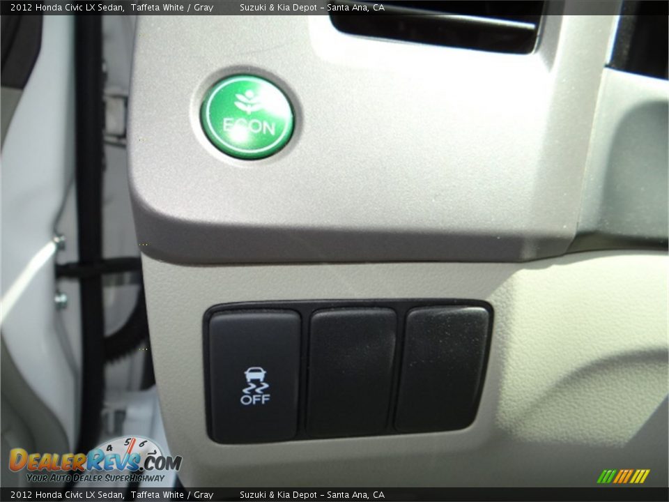 2012 Honda Civic LX Sedan Taffeta White / Gray Photo #17