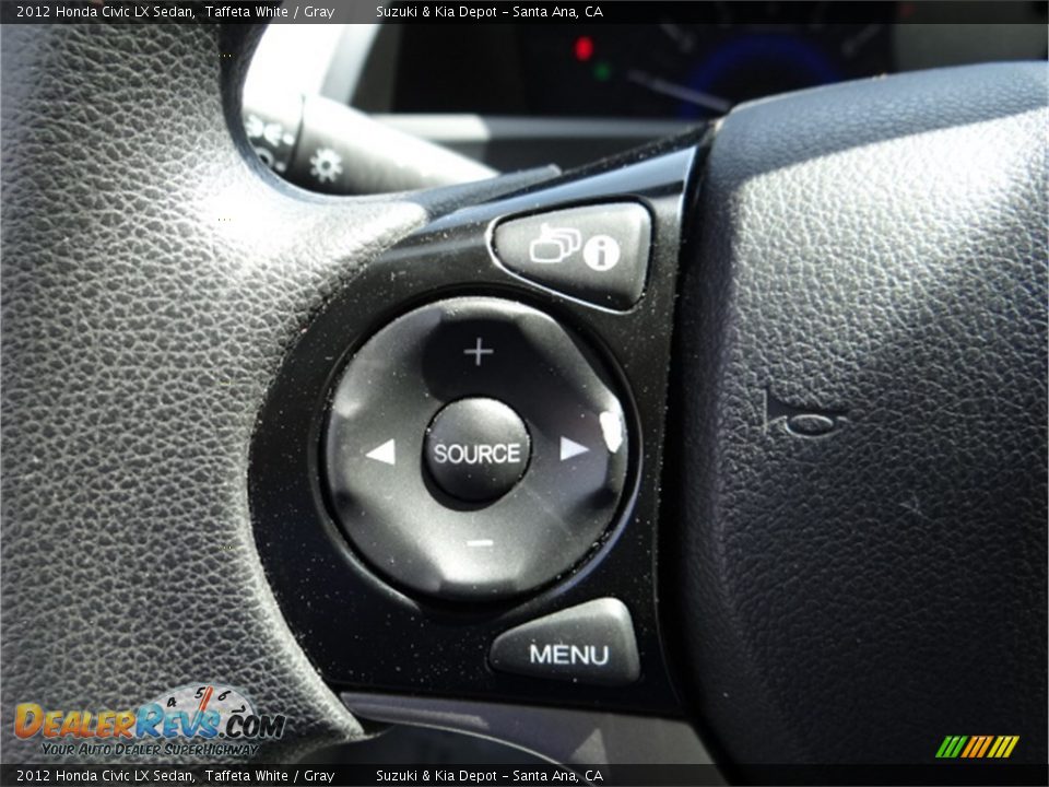 2012 Honda Civic LX Sedan Taffeta White / Gray Photo #19