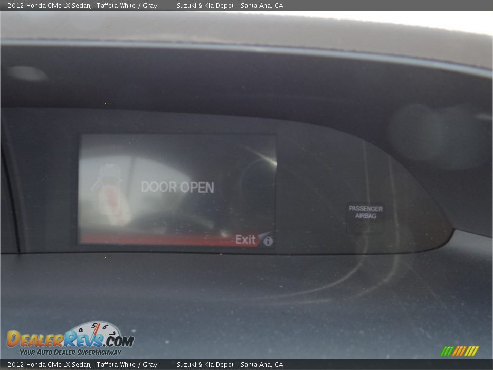 2012 Honda Civic LX Sedan Taffeta White / Gray Photo #23