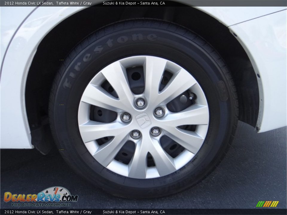 2012 Honda Civic LX Sedan Taffeta White / Gray Photo #25