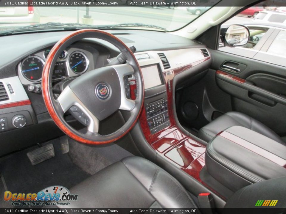 Ebony/Ebony Interior - 2011 Cadillac Escalade Hybrid AWD Photo #11
