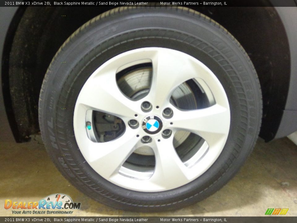 2011 BMW X3 xDrive 28i Black Sapphire Metallic / Sand Beige Nevada Leather Photo #10