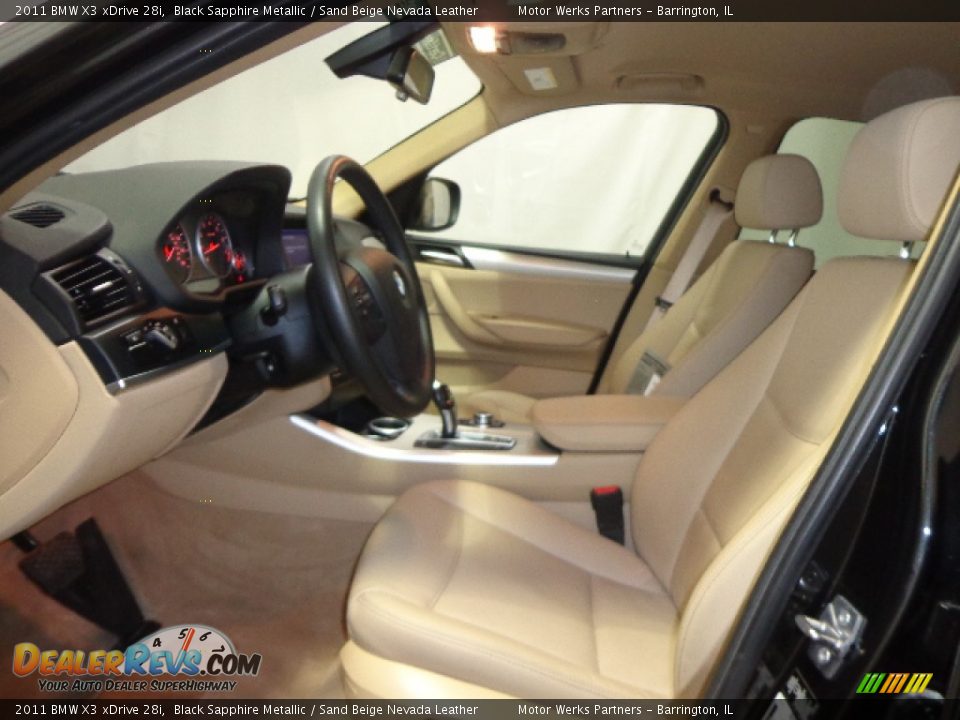 2011 BMW X3 xDrive 28i Black Sapphire Metallic / Sand Beige Nevada Leather Photo #33