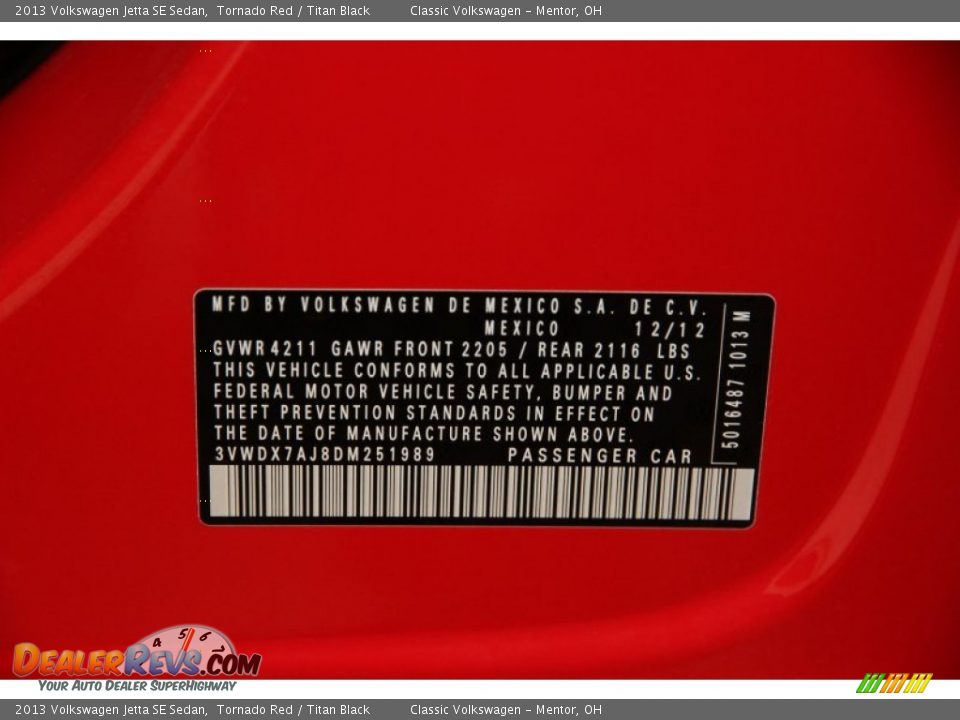 2013 Volkswagen Jetta SE Sedan Tornado Red / Titan Black Photo #16