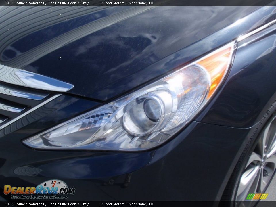 2014 Hyundai Sonata SE Pacific Blue Pearl / Gray Photo #9