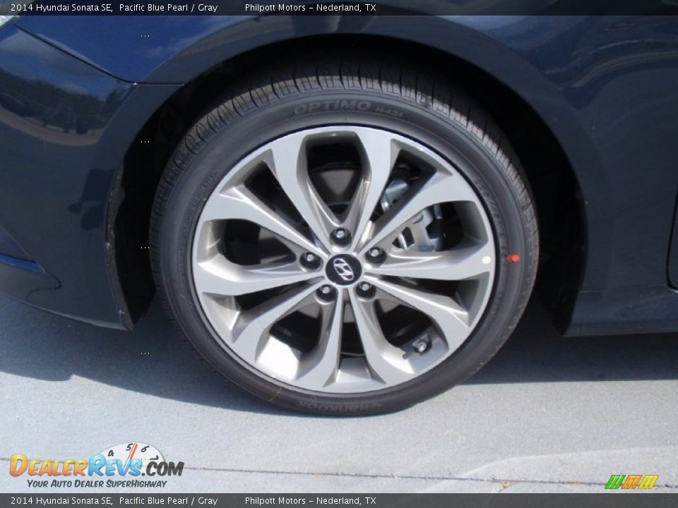 2014 Hyundai Sonata SE Pacific Blue Pearl / Gray Photo #12