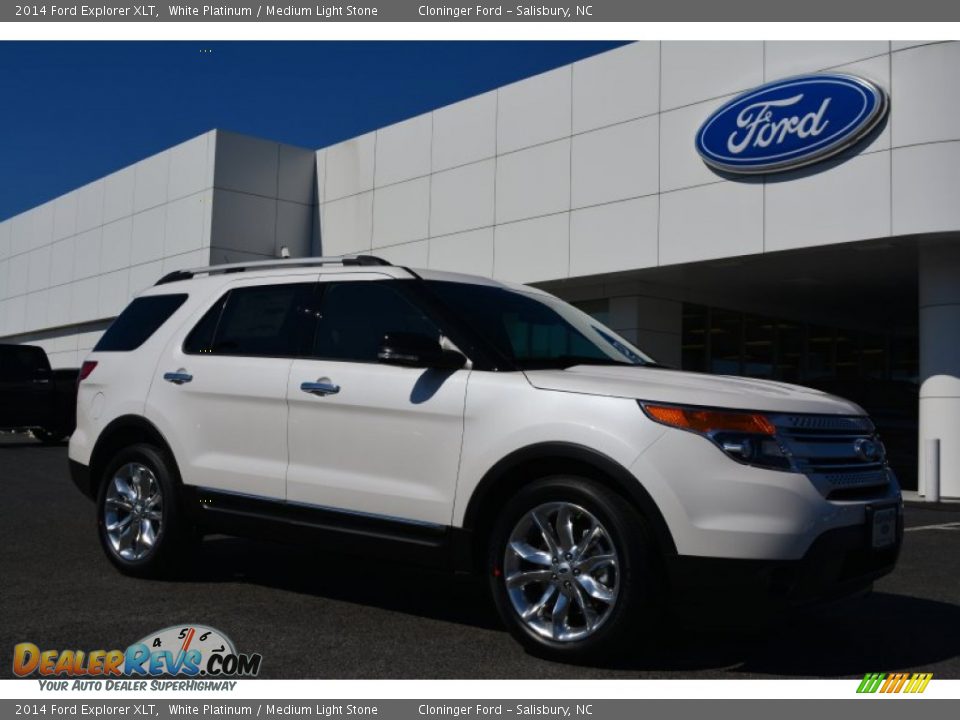 2014 Ford Explorer XLT White Platinum / Medium Light Stone Photo #1
