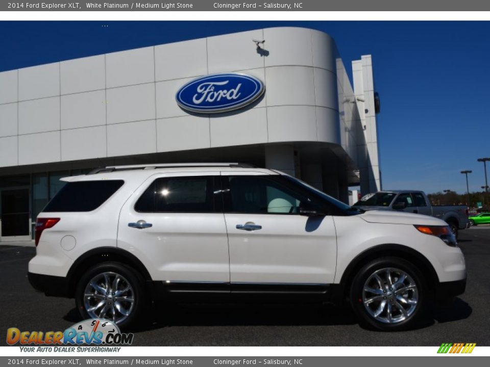 2014 Ford Explorer XLT White Platinum / Medium Light Stone Photo #2