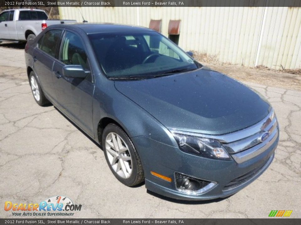 2012 Ford Fusion SEL Steel Blue Metallic / Charcoal Black Photo #2
