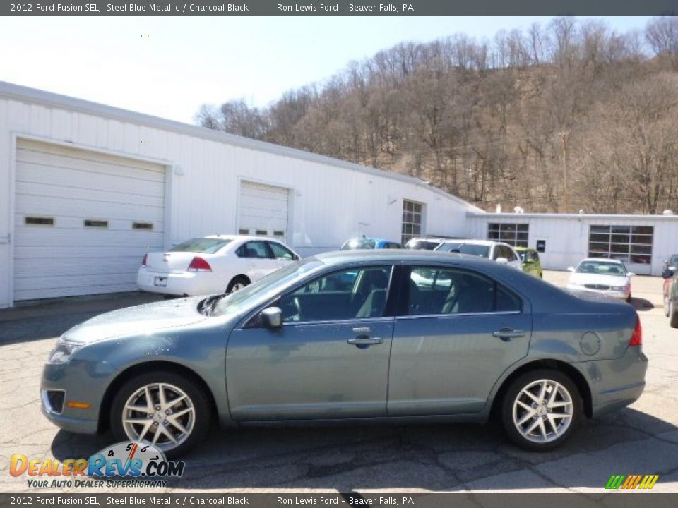 2012 Ford Fusion SEL Steel Blue Metallic / Charcoal Black Photo #5