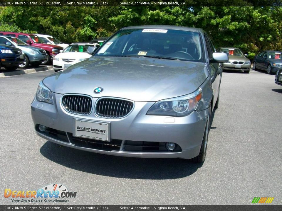 2007 BMW 5 Series 525xi Sedan Silver Grey Metallic / Black Photo #2