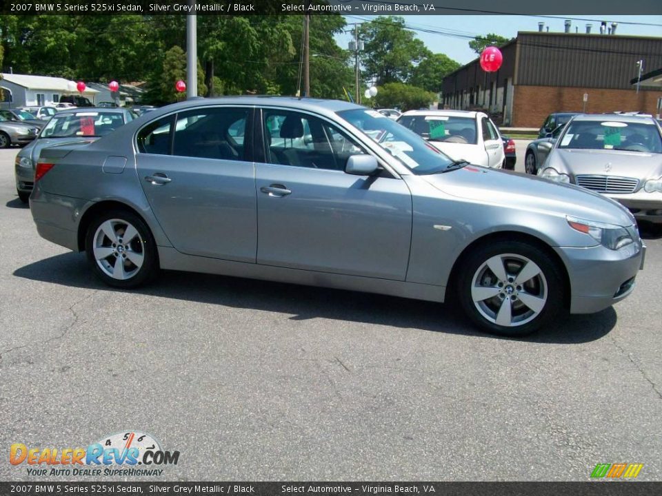 2007 BMW 5 Series 525xi Sedan Silver Grey Metallic / Black Photo #5