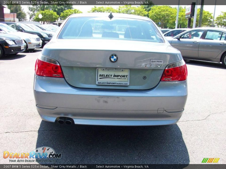 2007 BMW 5 Series 525xi Sedan Silver Grey Metallic / Black Photo #9