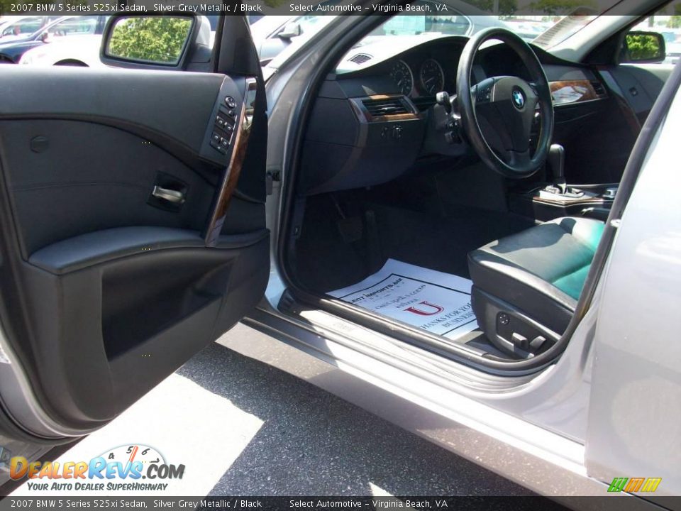 2007 BMW 5 Series 525xi Sedan Silver Grey Metallic / Black Photo #16