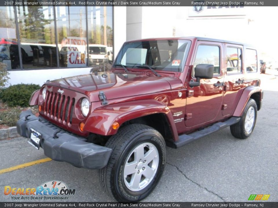 2007 Jeep Wrangler Unlimited Sahara 4x4 Red Rock Crystal Pearl / Dark Slate Gray/Medium Slate Gray Photo #1