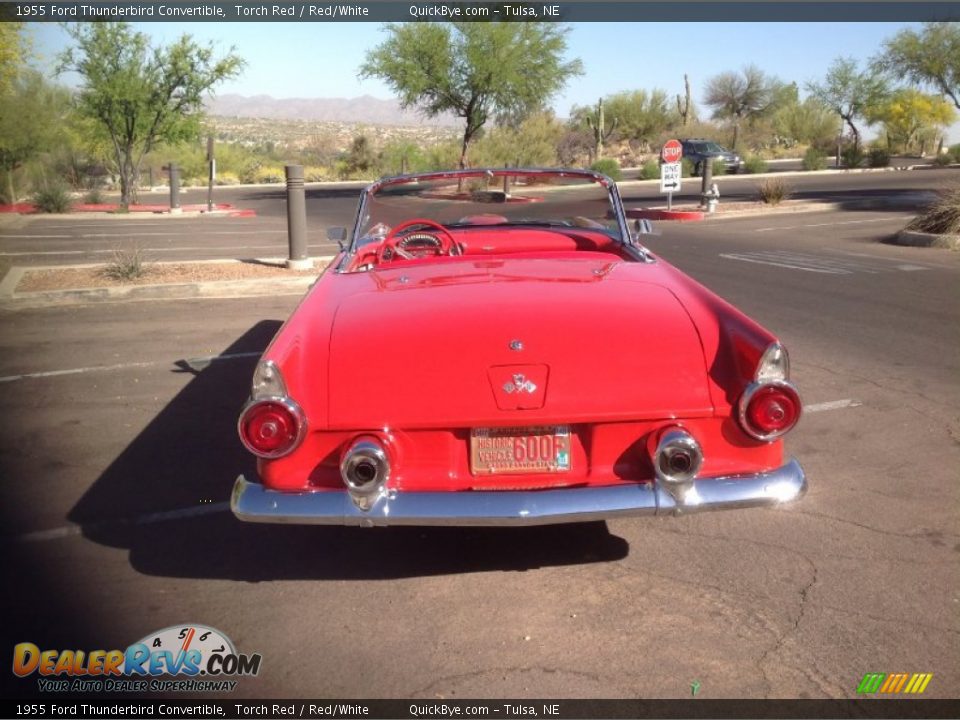 1955 Ford Thunderbird Convertible Torch Red / Red/White Photo #8