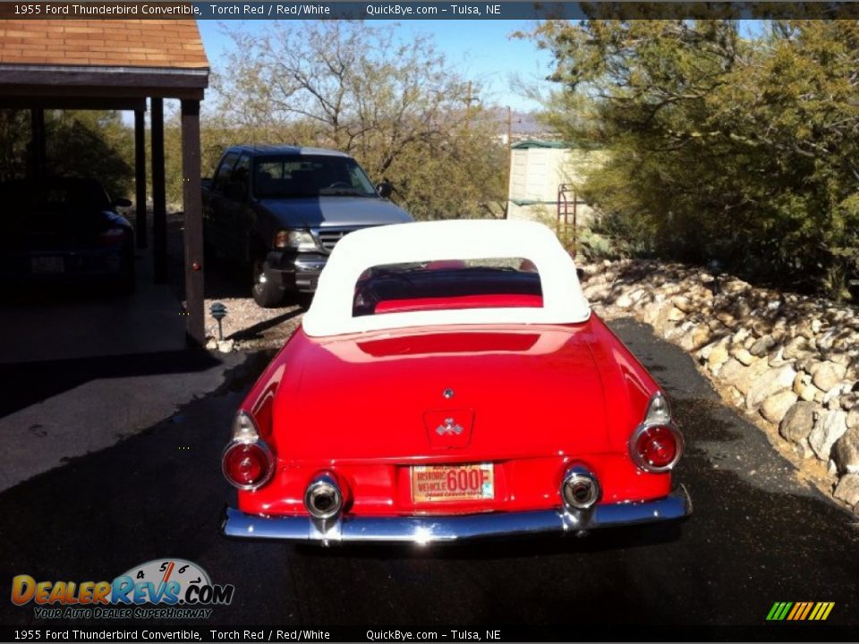 1955 Ford Thunderbird Convertible Torch Red / Red/White Photo #9