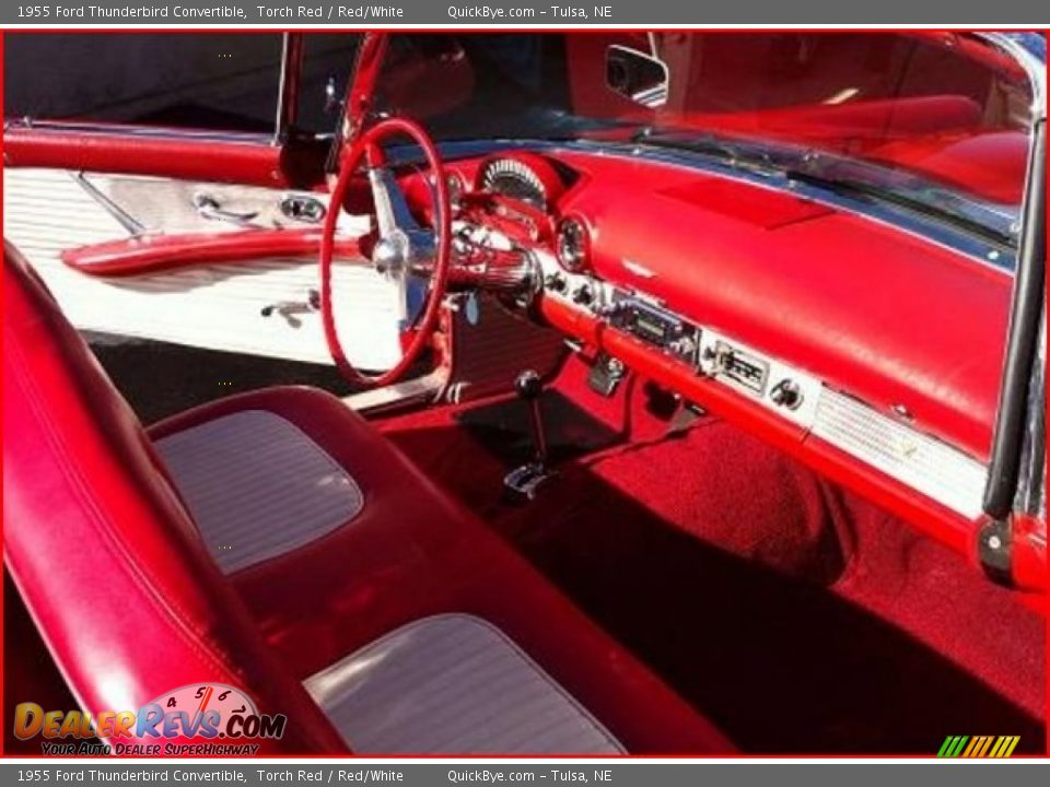 1955 Ford Thunderbird Convertible Torch Red / Red/White Photo #11
