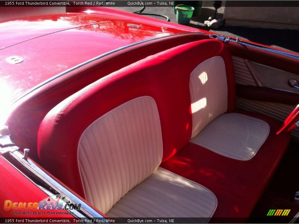 1955 Ford Thunderbird Convertible Torch Red / Red/White Photo #12