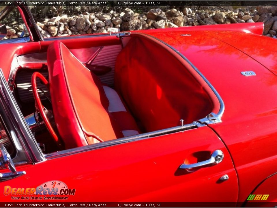 1955 Ford Thunderbird Convertible Torch Red / Red/White Photo #13