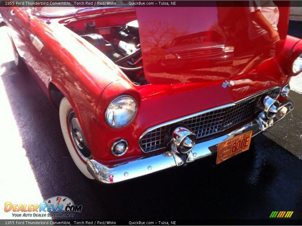 1955 Ford Thunderbird Convertible Torch Red / Red/White Photo #14